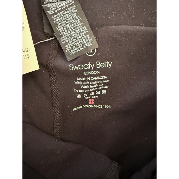 Sweaty Betty Slip Stream Run Shorts Womens XL Black SB Slot Print Lined Running - Picture 4 of 9